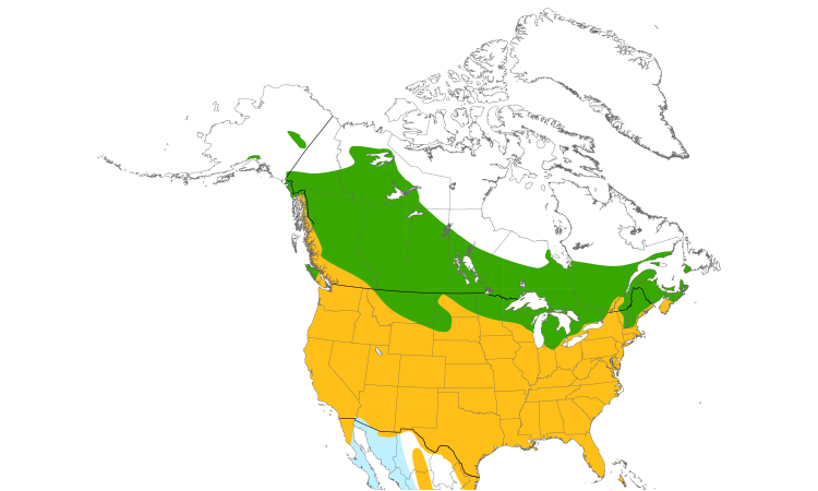 Range Map (North): Red-winged Blackbird