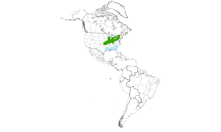 Range Map (Americas): Henslow's Sparrow