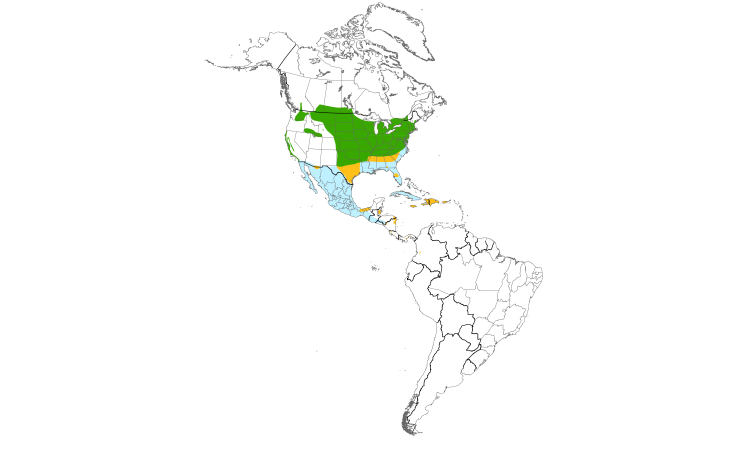 Range Map (Americas): Grasshopper Sparrow