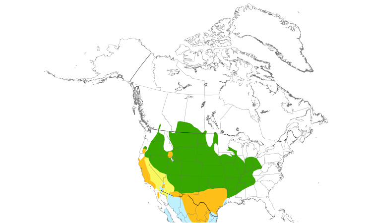 Range Map (North): Lark Sparrow