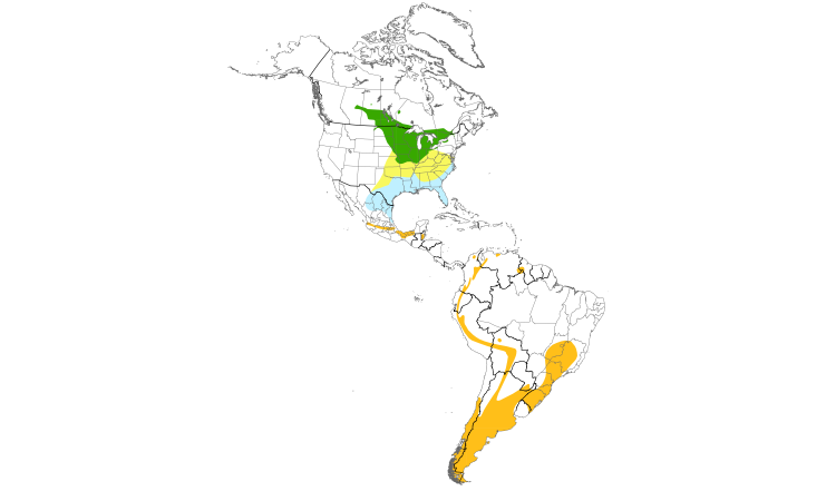 Range Map (Americas): Sedge Wren