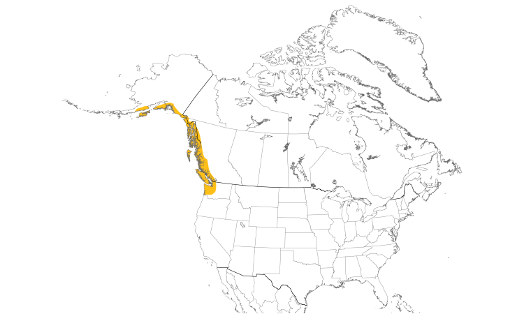 Range Map (North): Northwestern Crow