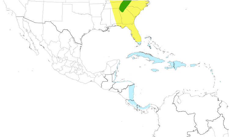 Range Map (Central): Black-throated Blue Warbler
