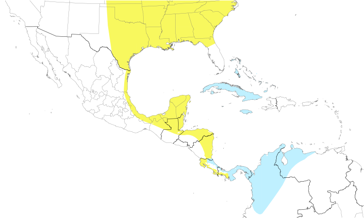 Range Map (Central): Bay-breasted Warbler