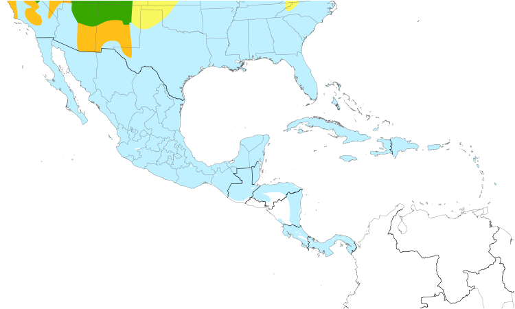 Range Map (Central): Yellow-rumped Warbler