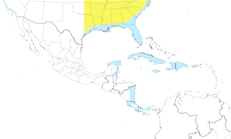 Range Map (Central): Palm Warbler