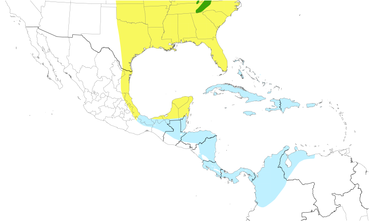 Range Map (Central): Chestnut-sided Warbler