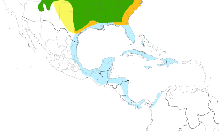 Range Map (Central): Gray Catbird