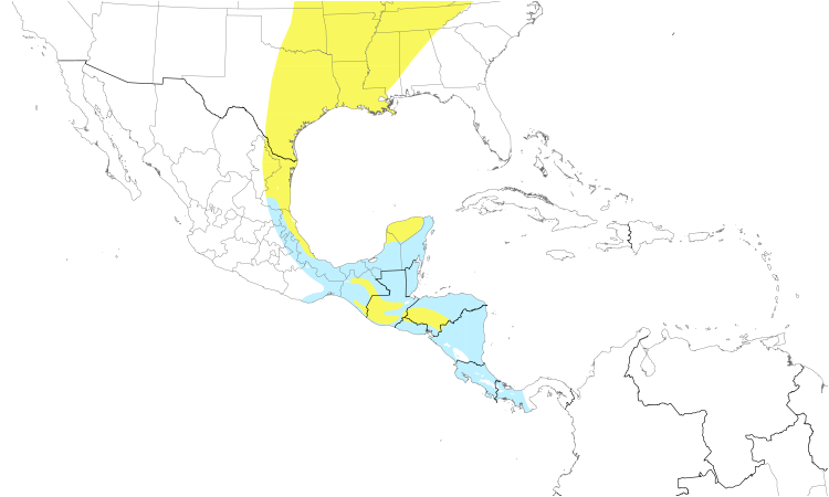 Range Map (Central): Yellow-bellied Flycatcher