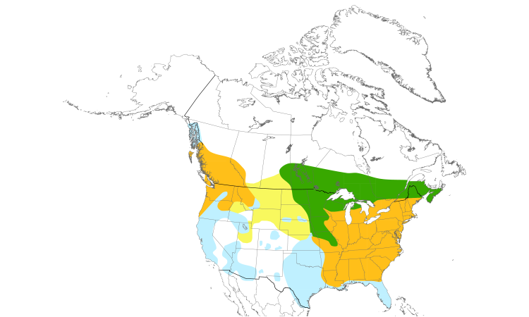 Range Map (North): Hooded Merganser