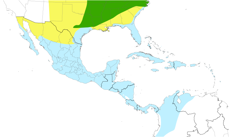 Range Map (Central): Black-and-white Warbler