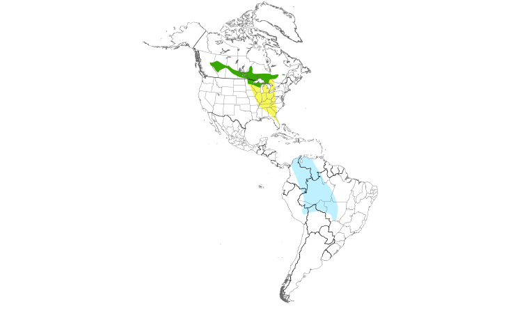 Range Map (Americas): Connecticut Warbler