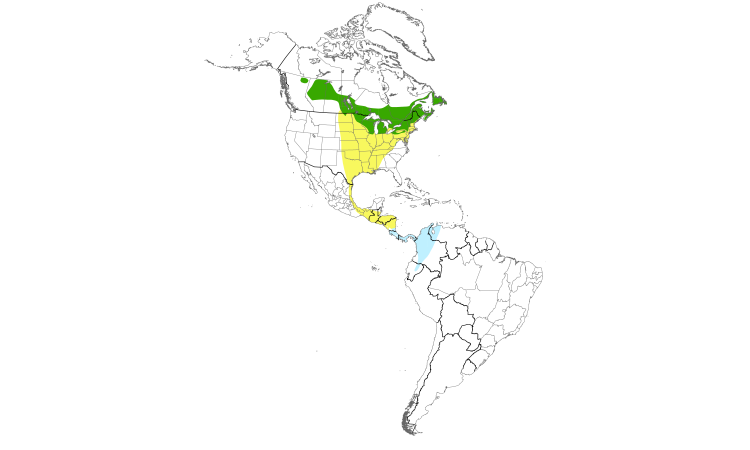 Range Map (Americas): Mourning Warbler