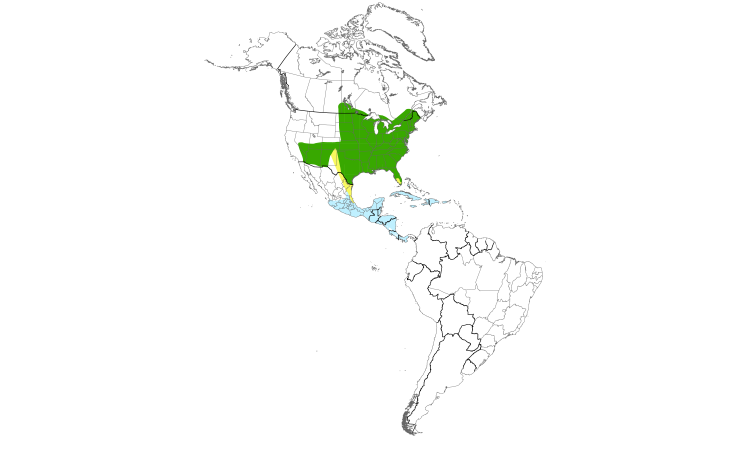 Range Map (Americas): Indigo Bunting