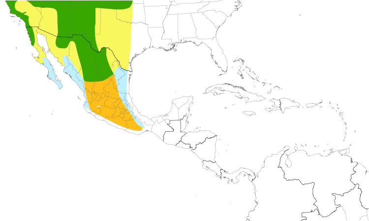 Range Map (Central): Black-headed Grosbeak