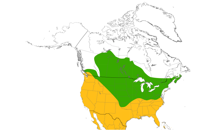 Range Map (North): Pied-billed Grebe