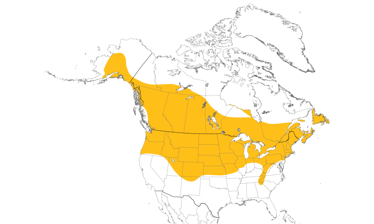 Carte de répartition  (North): Mésange à tête noire