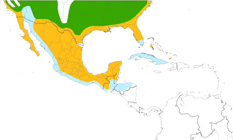 Range Map (Central): Blue-gray Gnatcatcher