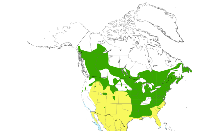 Range Map (North): American Redstart