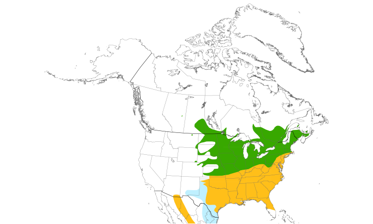 Range Map (North): Eastern Bluebird