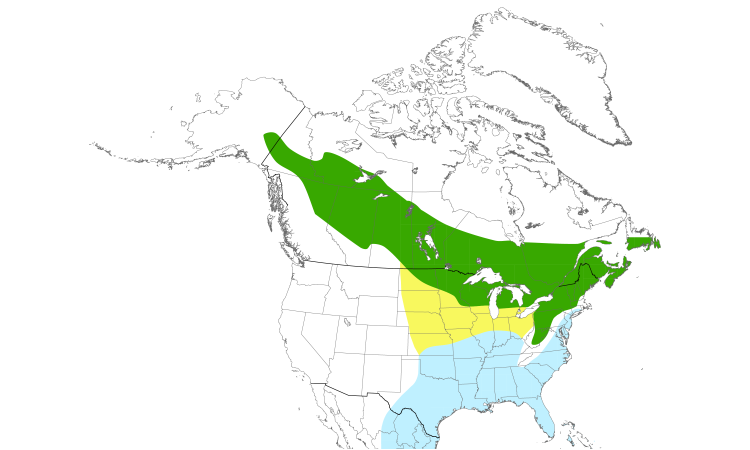 Range Map (North): Yellow-bellied Sapsucker