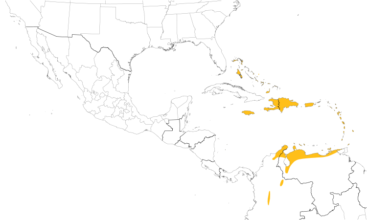 Range Map (Central): Black-faced Grassquit
