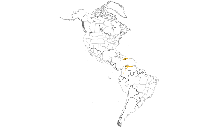 Range Map (Americas): Black-faced Grassquit