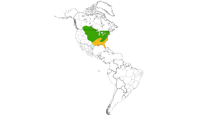 Range Map (Americas): Brown Thrasher