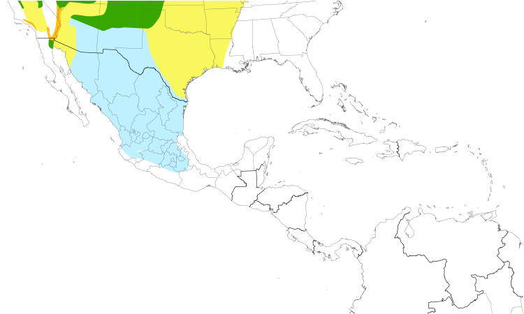 Range Map (Central): Yellow-headed Blackbird