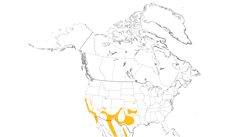 Range Map (North): Rufous-crowned Sparrow