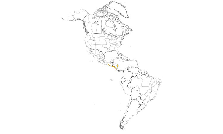 Range Map (Americas): Yellow-naped Parrot