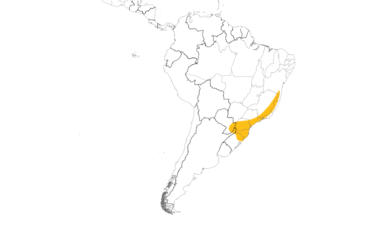 Range Map (South): Vinaceous-breasted Parrot