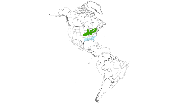 Range Map (Americas): Henslow's Sparrow