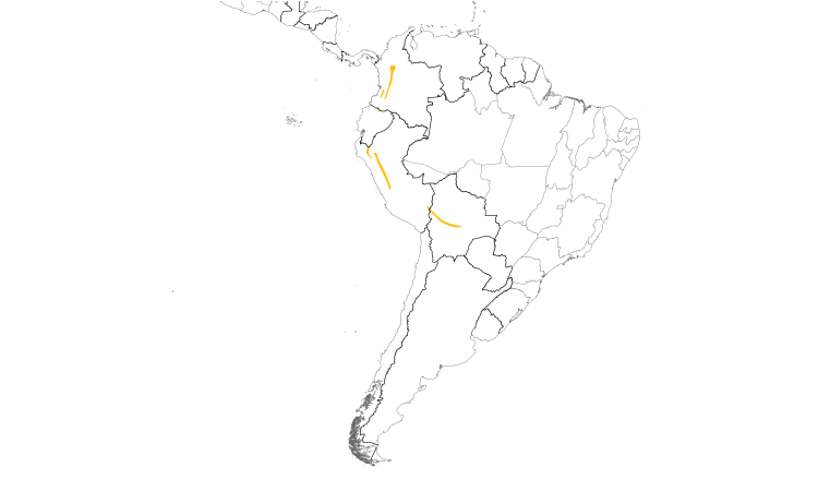 Range Map (South): Chestnut-crested Cotinga