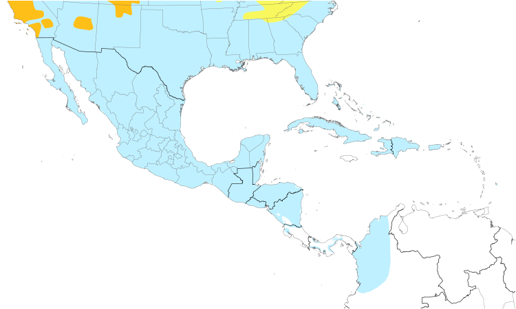 Range Map (Central): Northern Pintail