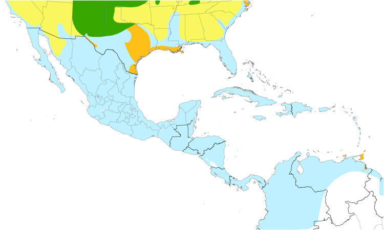 Range Map (Central): Blue-winged Teal