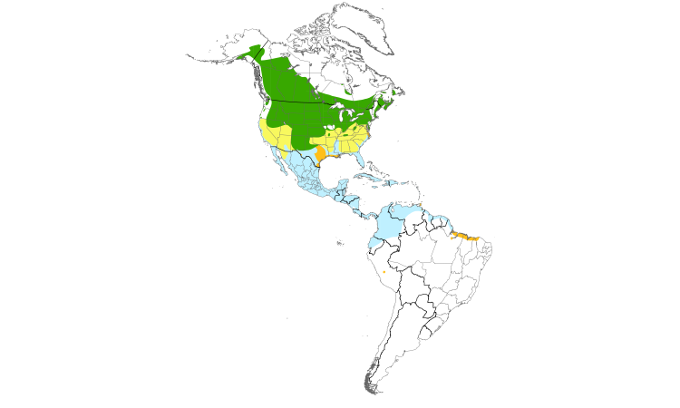 Range Map (Americas): Blue-winged Teal