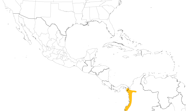 Range Map (Central): Tooth-billed Hummingbird