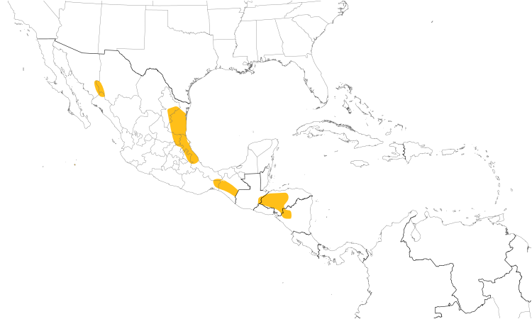 Range Map (Central): Green Parakeet