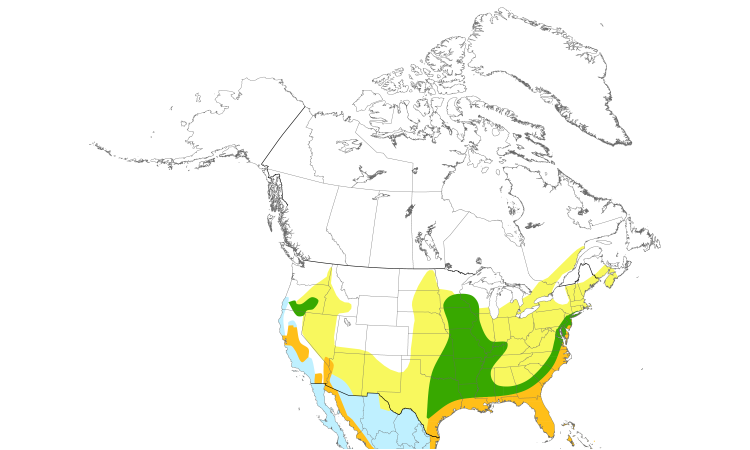 Range Map (North): Great Egret