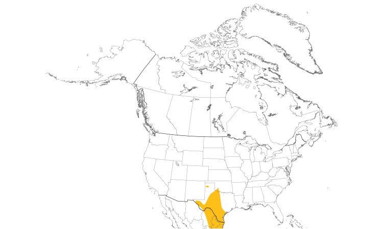 Range Map (North): Black-crested Titmouse