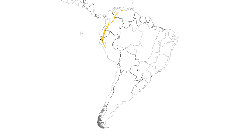 Range Map (South): Black-crested Warbler