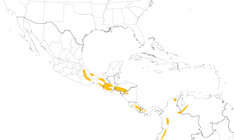 Range Map (Central): Barred Parakeet