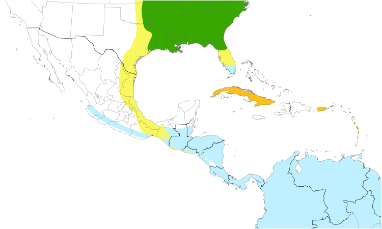 Range Map (Central): Quiz Species