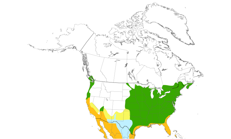 Range Map (North): Green Heron