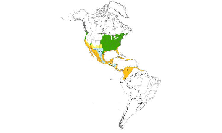 Range Map (Americas): Green Heron