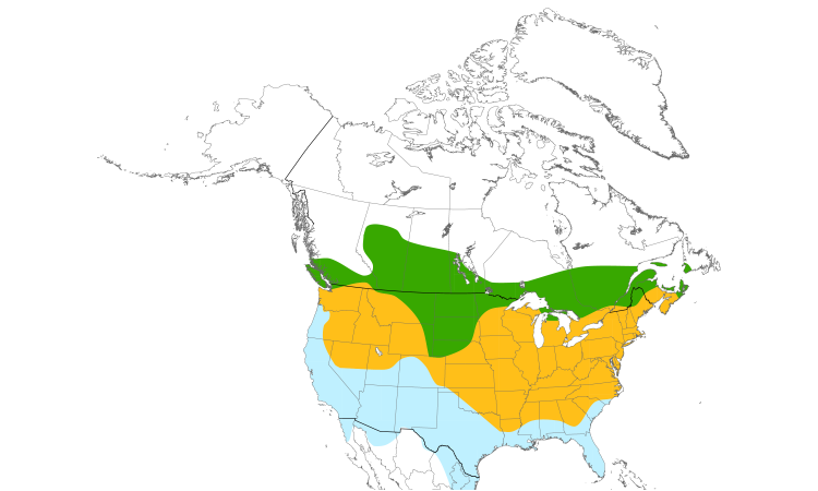 Carte de répartition  (North): Chardonneret jaune