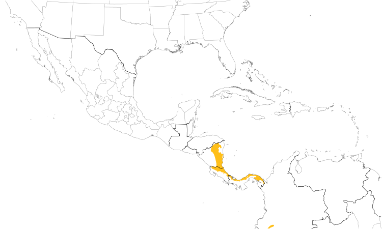 Range Map (Central): Carmiol's Tanager