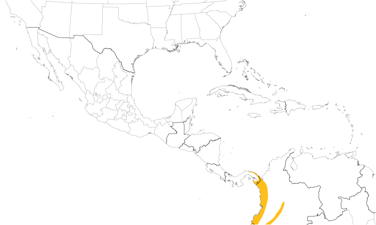 Range Map (Central): Green Manakin