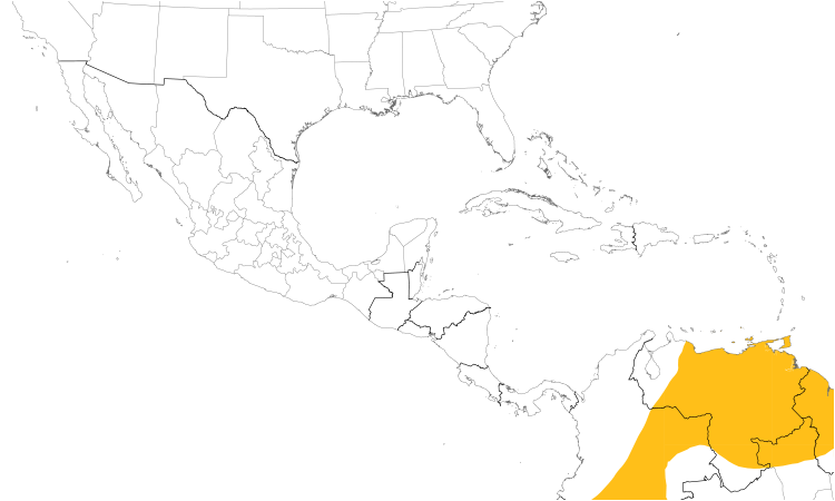 Range Map (Central): Blue-tailed Emerald
